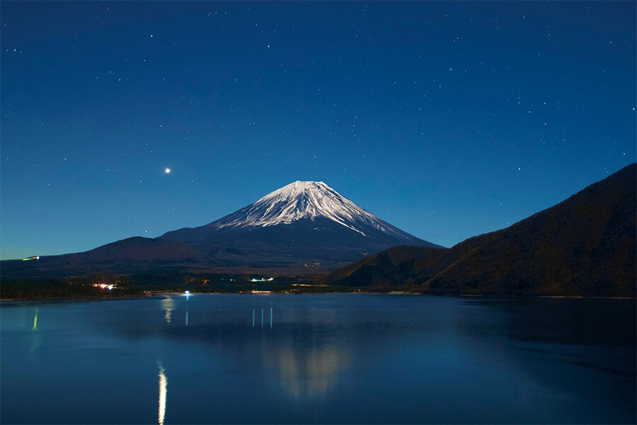 星空と富士山